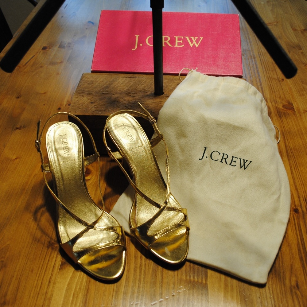 J. CREW Brigette Metallic Heels